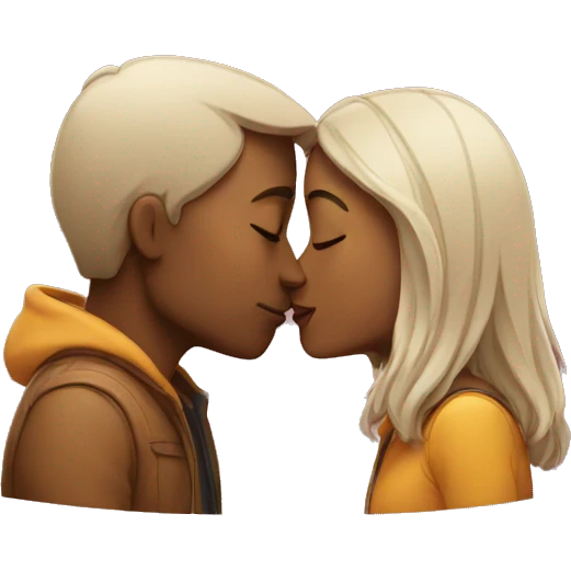 Couple giving kiss emoji