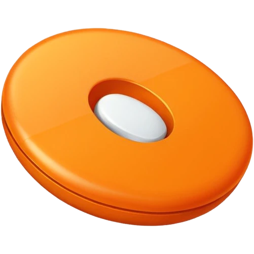 Round orange 30mg adderall with line shadow down center emoji