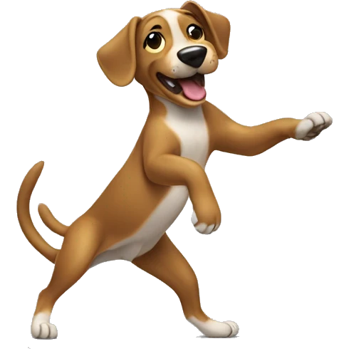 A dog dancing  emoji