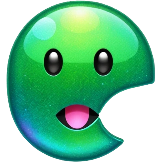 Glitter Green Pacman emoji