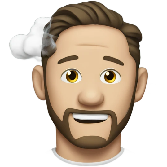Tom Hardy with smoke coming out of his ears emoji