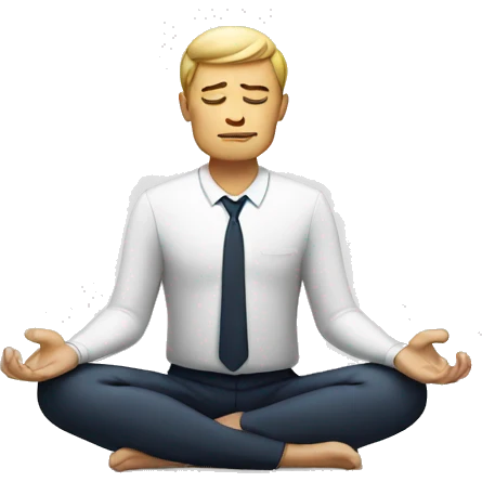 white businessman meditating emoji