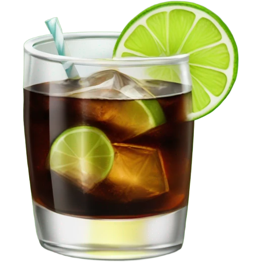 Rum and coke with 1 lime emoji