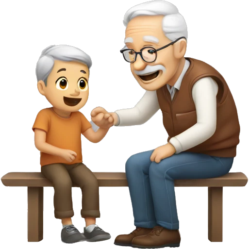 Grandpa playing with child emoji