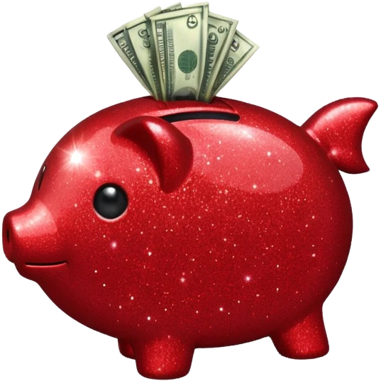 red glitter money emoji