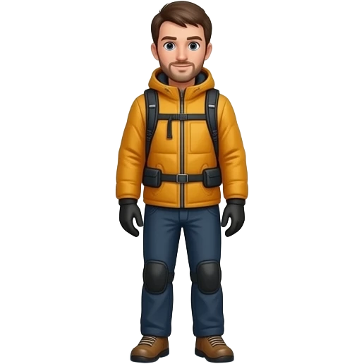 Man standing on top of a snowy mountain emoji