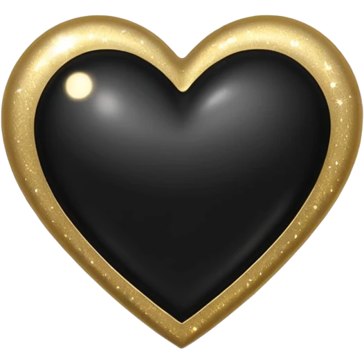 black heart with gold sparkles emoji