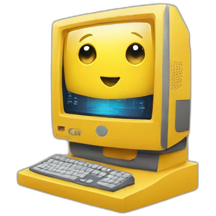 computer heart yellow emoji