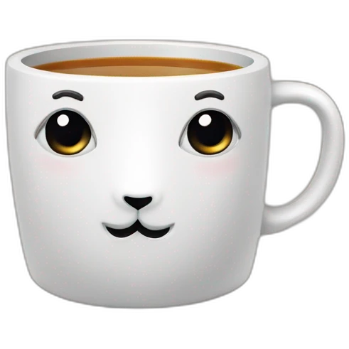 Un un lama de face dépressif avec une tasse de thé dans la maindépressif emoji