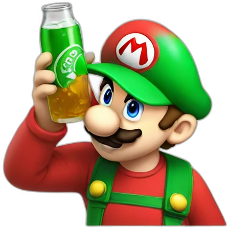 Mario drinking coca emoji