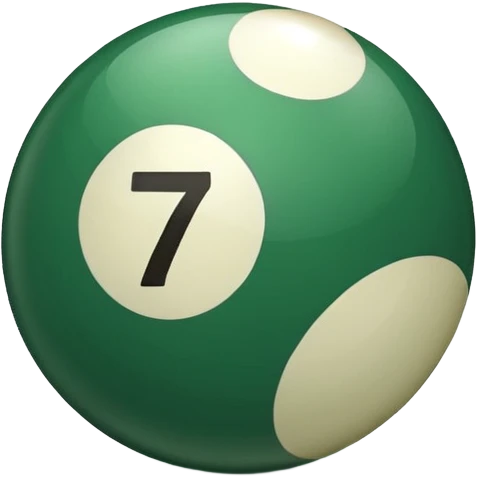 green billiard ball 7 number  emoji