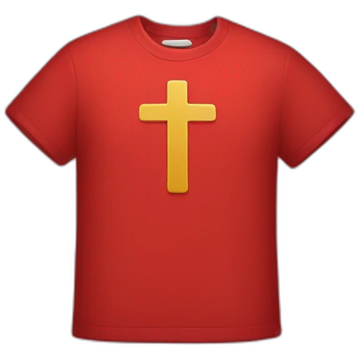 Red T shirt with cross on it emoji