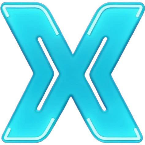 futuristic minimalistic emoji icon, letters "N" formed by three glowing digital lines representing Storm, Atom and NoizeGames, neon purple (#8B5CF6) and cyan (#00E0FF) on dark background, modern tech style, 1:1 aspect ratio emoji