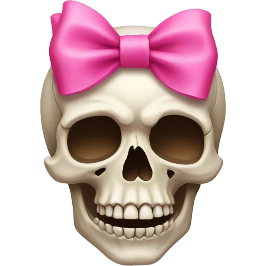 Skull with a pink bow emoji