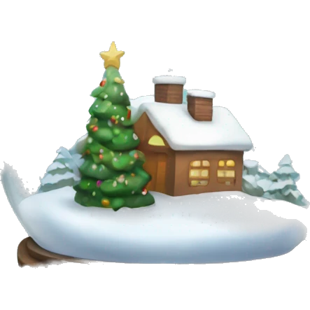 Realistic Christmas snowglobe emoji