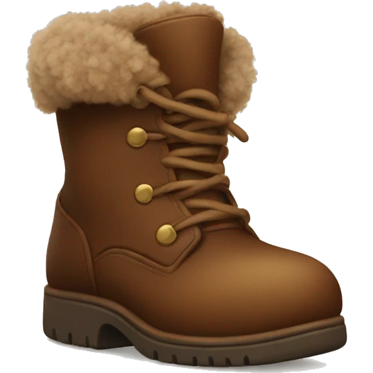 Brown fluffy boots  emoji