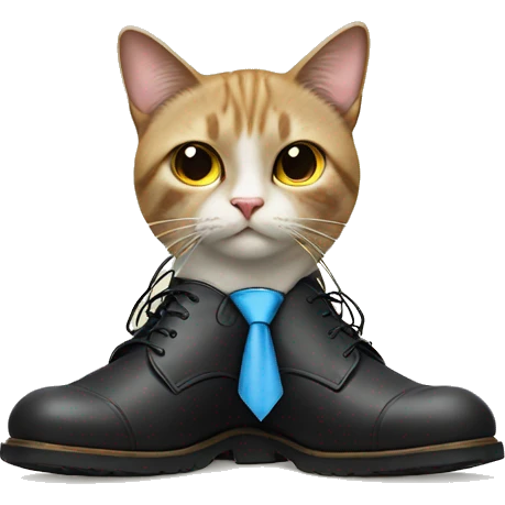 cat wit tie and shoes emoji