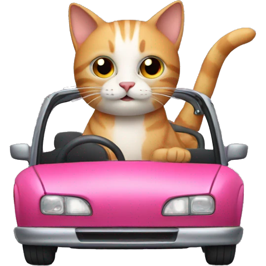 Cat riding a car emoji