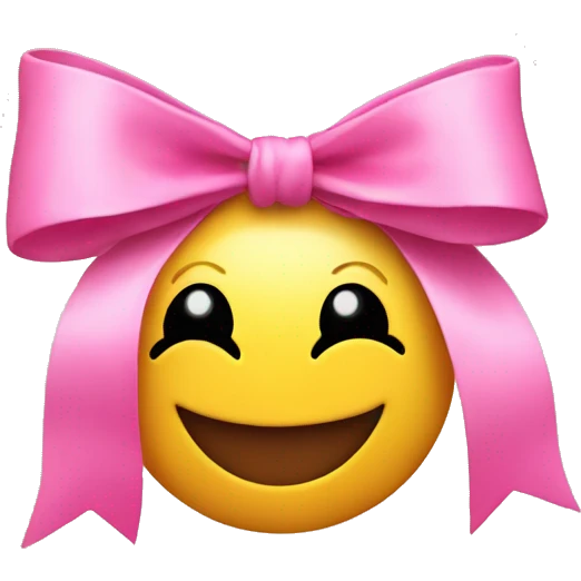 Smiley face with pink bows emoji