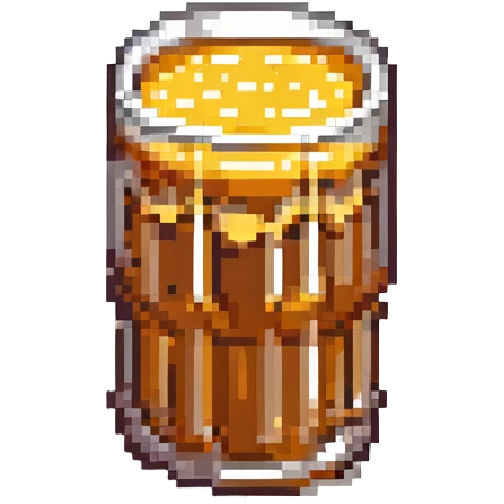 pint glass filled with amber beer pixel art style emoji