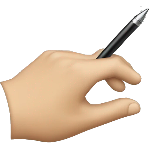 Create a closed Hand with a pen in it emoji