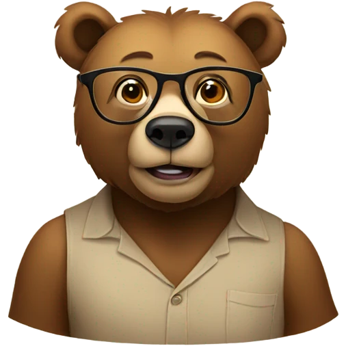 bespectacled bear emoji