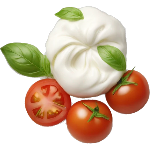 burrata with two tomatoes emoji