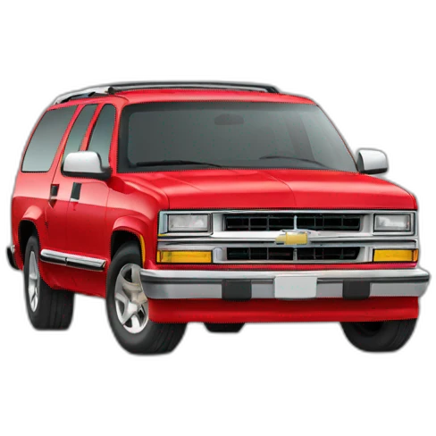 1997 Chevy suburban, painted red emoji