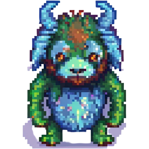 hairy creature pixel art style emoji