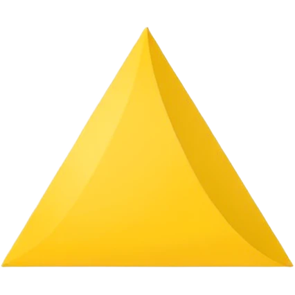 Emoji-style triangular flag, bright yellow, flat design, no folds or shading, simple and clean, minimalistic, centered on plain white or transparent background, high resolution emoji