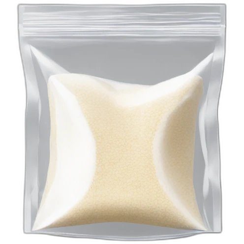 small square transparent ziplock bag with white powder inside emoji