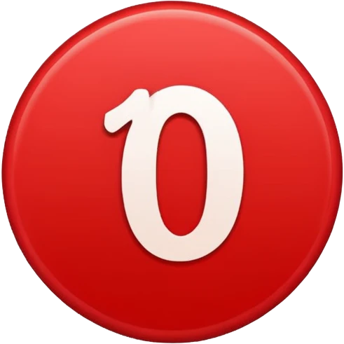 make a circle with a red number 10 in it, and make the numbers themselves red emoji