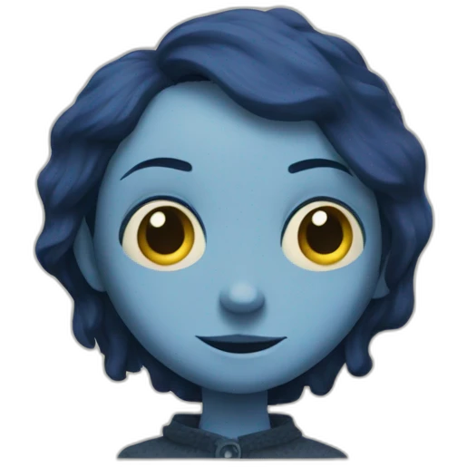 Coraline with button for eyes emoji