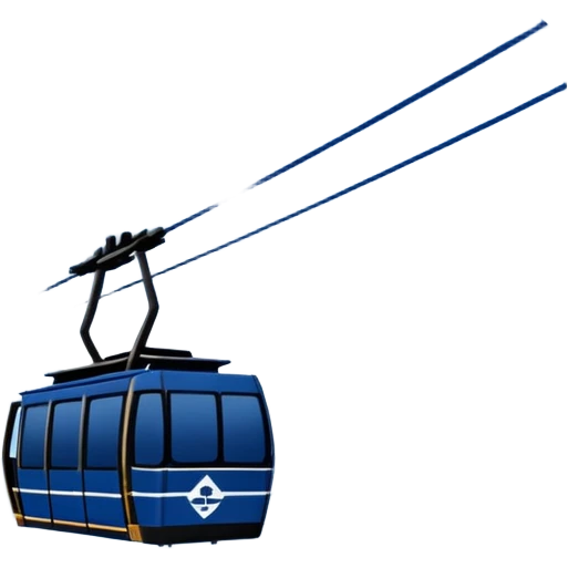 create a cablecar emoji in winter with the logo of Bergbahnen Adelboden Lenk. make it navy dark blue. no yellow. and add the words in white: Lenk  emoji