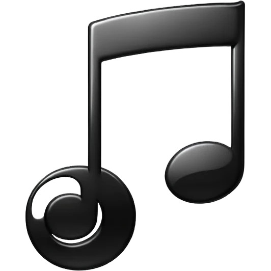 black simple music note re emoji