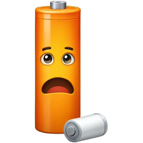 Orange battery feeling fear emoji