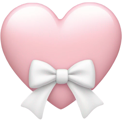 Pastel pink heart with white bow emoji