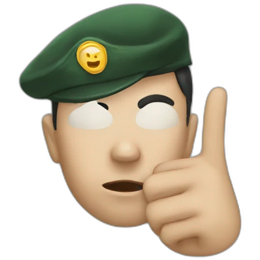 salute emoji with a single tear emoji