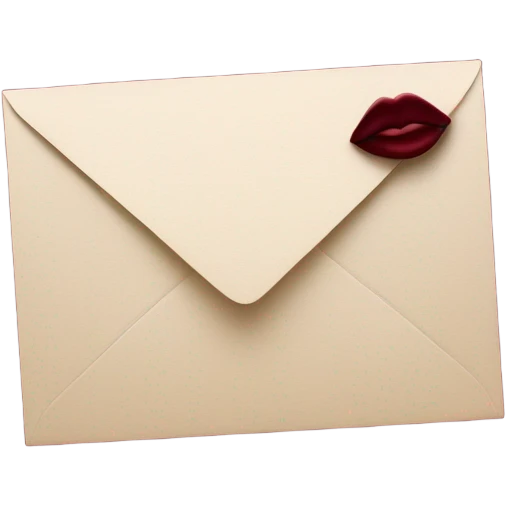 Love letter with burgundy flowers and kiss  emoji