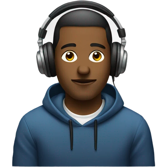music studio dude with headphones in chair emoji