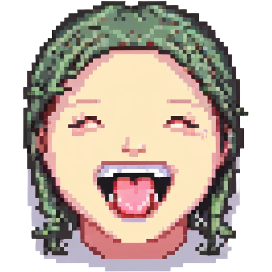 smiling with tongue sticking out
add the words  I’m talking bout innatt  emoji