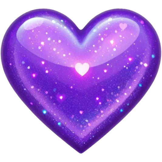 glitter heart with neon purple sparkles emoji