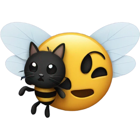 Bee with a black cat emoji