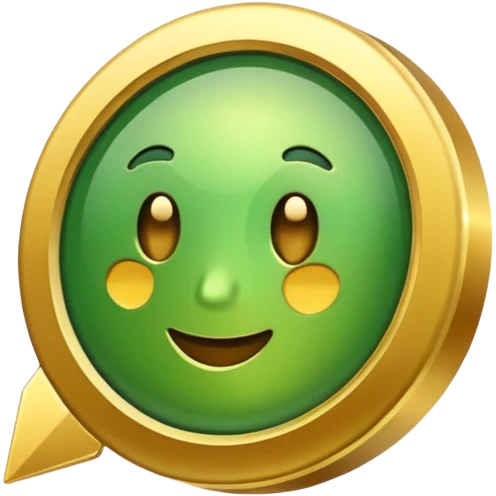 pin location with golden and green colours emoji