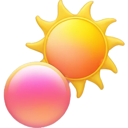 pink orange and yellow colored sun  emoji