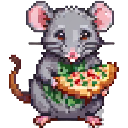 cartoon rat eating pizza emoji