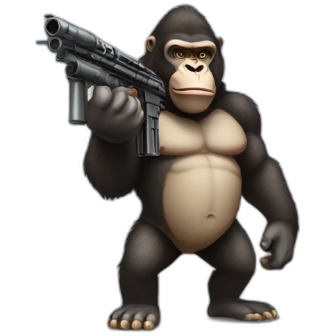 Buff Gorilla holding an M13 gun emoji
