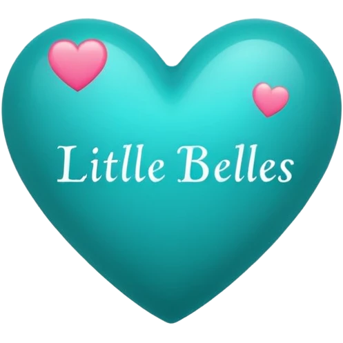 Teal heart with little hearts and Belles wording emoji