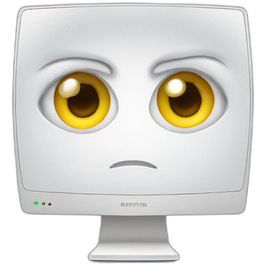 eyes focusing on a computer emoji