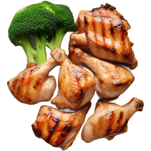 grill chicken with broccoli emoji